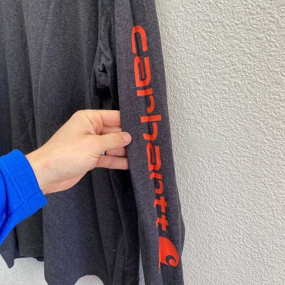 Carhartt Regular Fit Gray Long Sleeve Shirt Men's Large - Picture 2 of 5